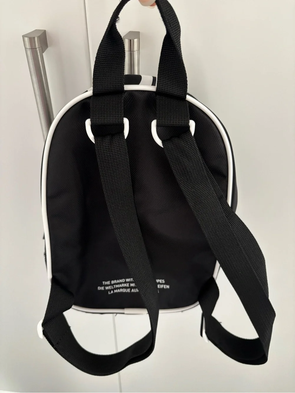adidas Black and White Trefoil Mini Backpack